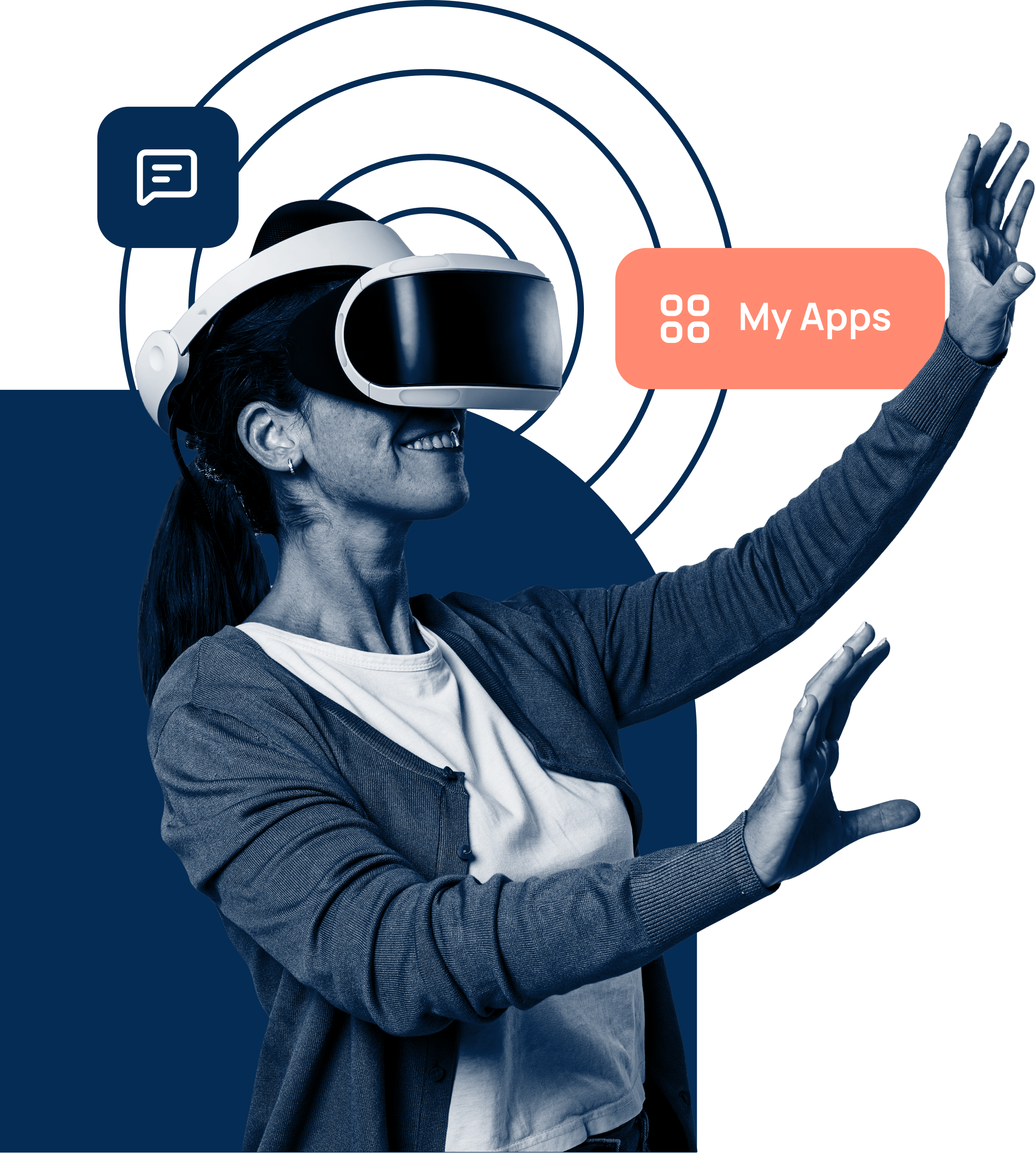 woman with VR headset
